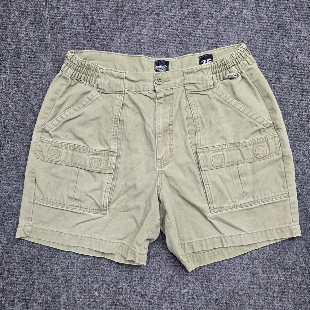 RedHead Mens Size W36 Cargo Shorts Olive Green Khaki Cotton Canvas Utility